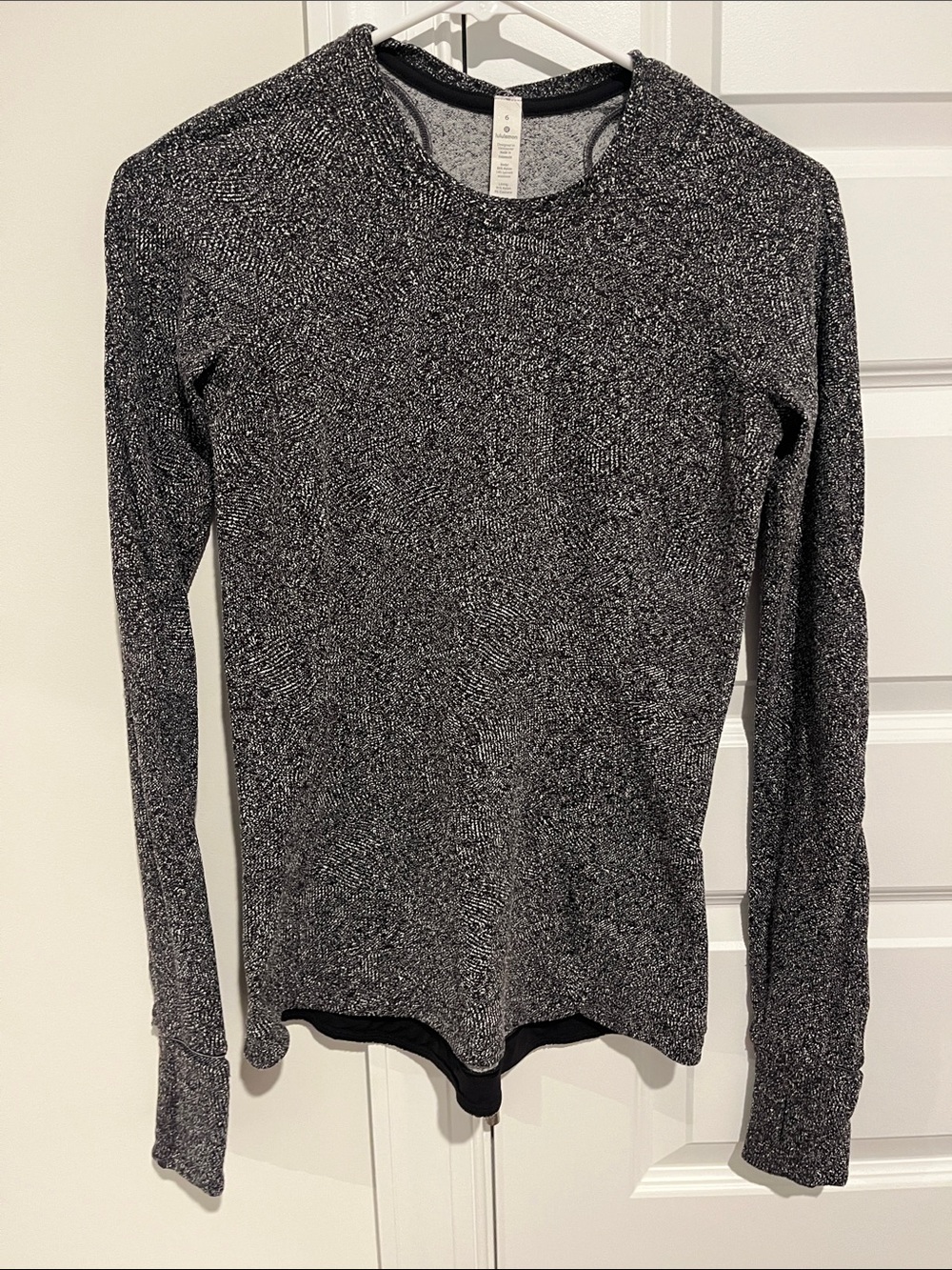 lululemon athletica Black Heather Long Sleeve Crew